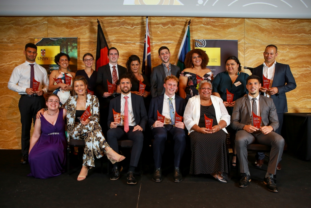 Some of the winners of the 2018 UNSW Indigenous Awards.