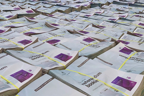 A vast pile of referendum booklets