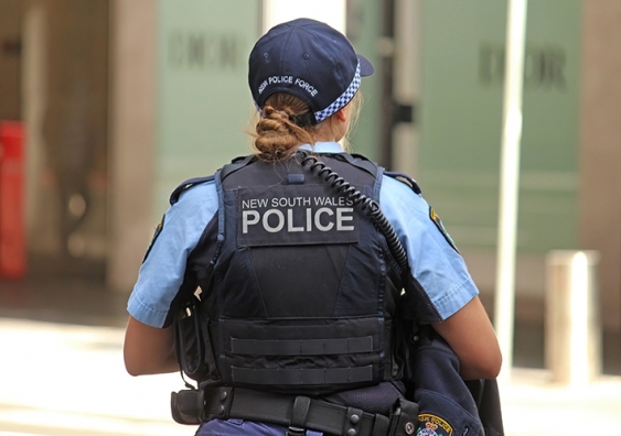 Rear view of a NSW police officer