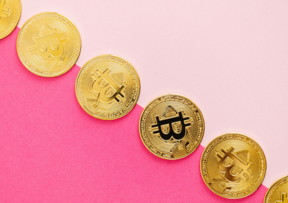a representation of gold bitcoins