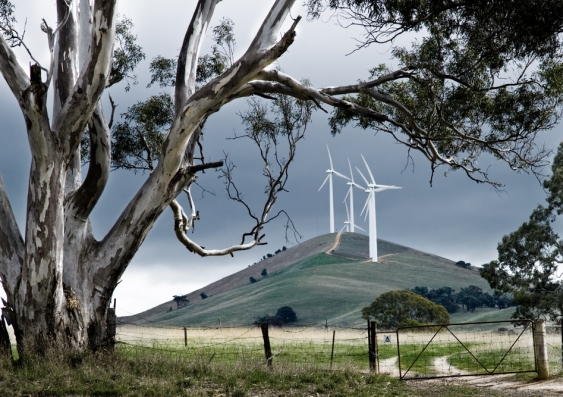 A rural Australian windfarm