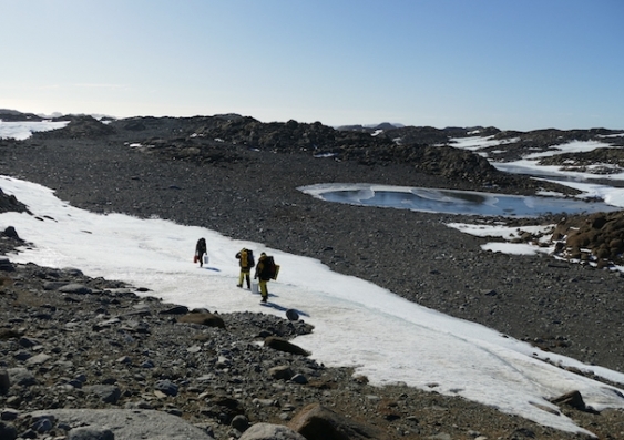 Researchers trek through Antarctica