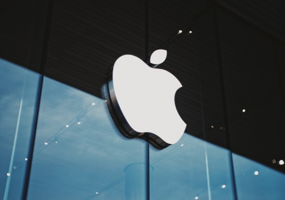 Apple logo looks ominous outside Apple store