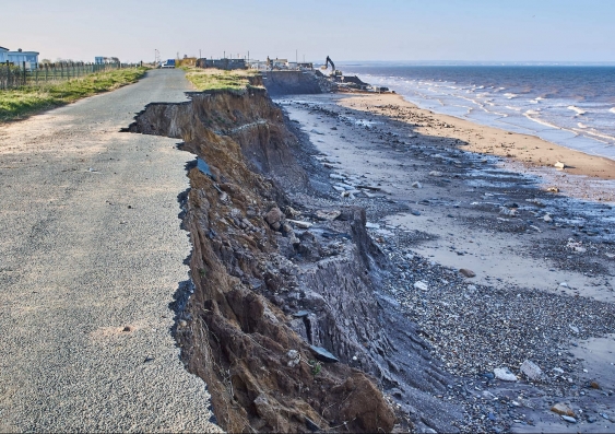 coastal erosion of a cliff