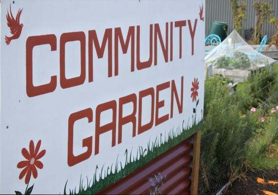 community garden sign