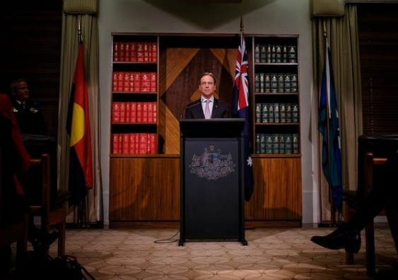 Health Minister Greg Hunt at a press conference