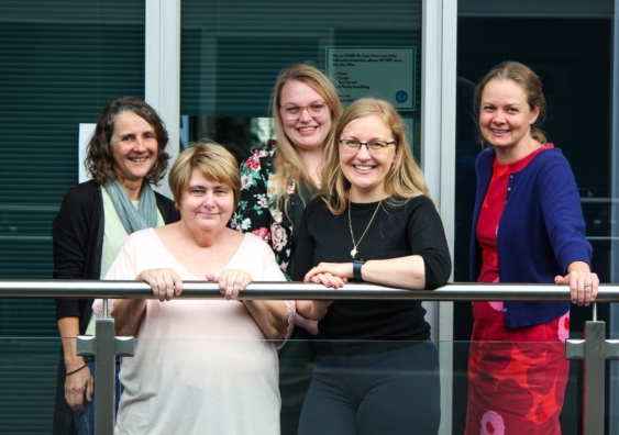 Photo of five women in the GeneEQUAL team