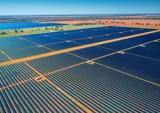 Solar energy plant in rural Australia
