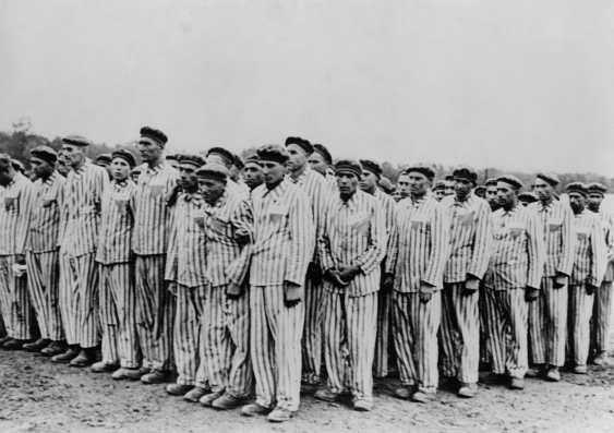Men in concentration camp