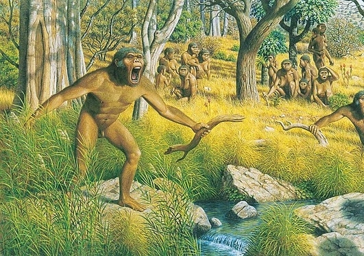 Artist’s interpretation of an Australopithecus family
