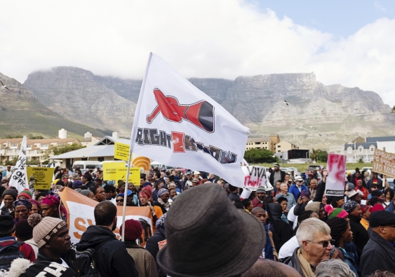 Protesters in Cape Town
