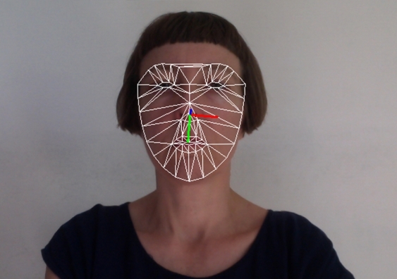 Jasmine Guffond using facial recognition algorithms in her sonification projects. Photo: the artist.