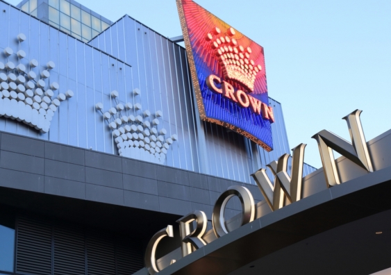 Outside the Crown Casino in Melbourne, Victoria