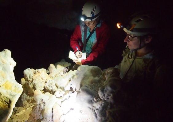 Pauline Treble and Katie Coleborn in Yonderup Cave