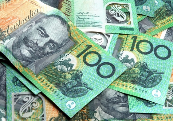 Pile of Australian 100 dollar notes