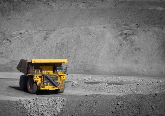 A truck transports coal from an open cut mine in Queensland