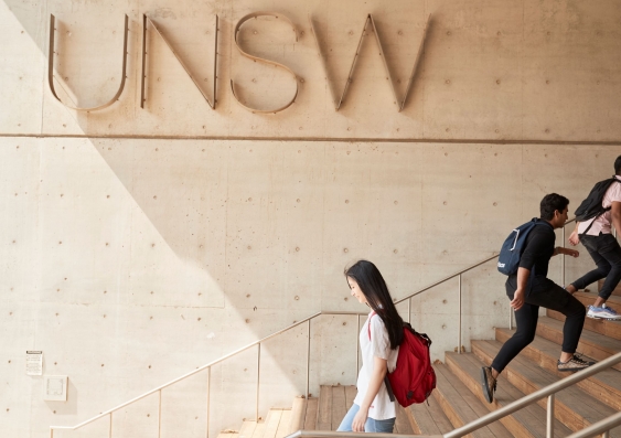 Students on UNSW L5 stairs
