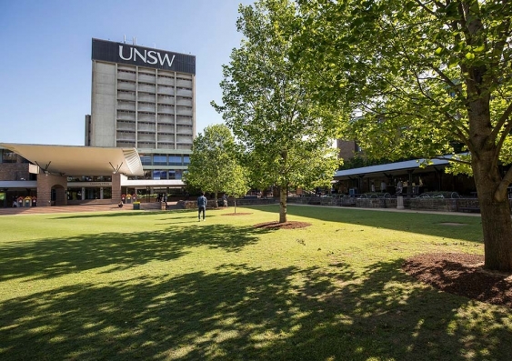 UNSW library lawn and building in background 