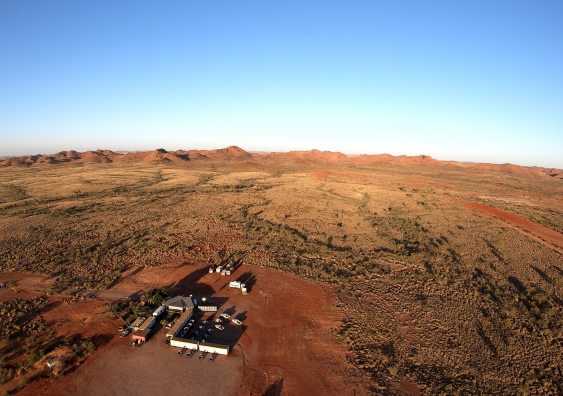 The scientists' camp in the outback