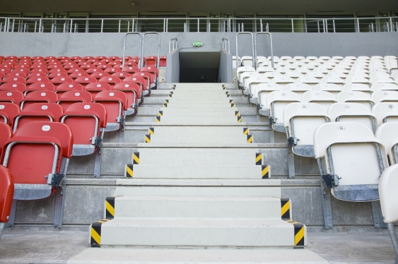 Empty stadium seating