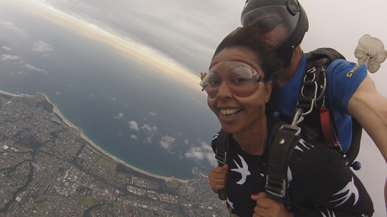 Asheeta Prasad skydiving near Wollongong