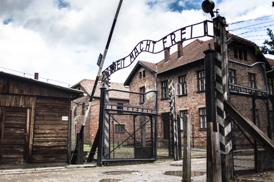 The main gates to Auschwitz concentration camp
