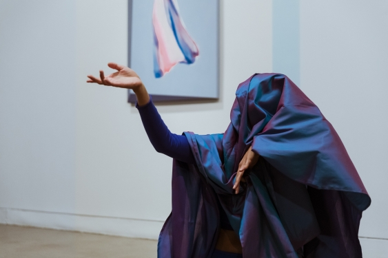 dance artist performing in an installation space