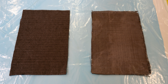 new and old recycled carbon fibre sheets