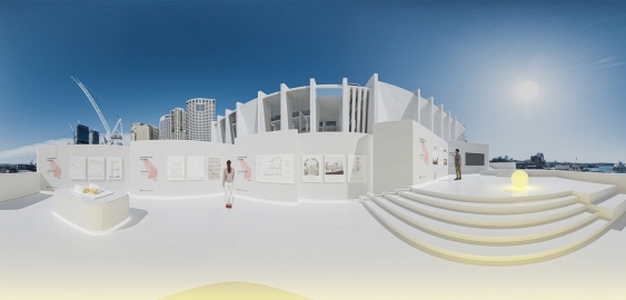 Virtual architecture exhibit on Sydney city rooftop