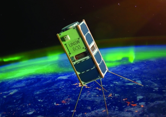 An impression of UNSW Cubesat in orbit. Image: Jamie Tufrey