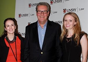 UN Society President Emma Bowers (L) and conference director Anneke Pol (R) with former Foreign Minister Alexander Downer. Image credit: Rowan Picton.