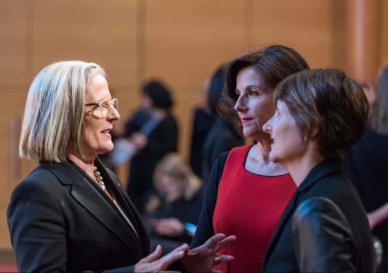 UNSW Adjunct Professor Lucy Turnbull with UNSW Built Environment Dean Professor Helen Lochhead (centre) and scholarship recipient Cathy Smith (right). Photo: Stephen Pierce