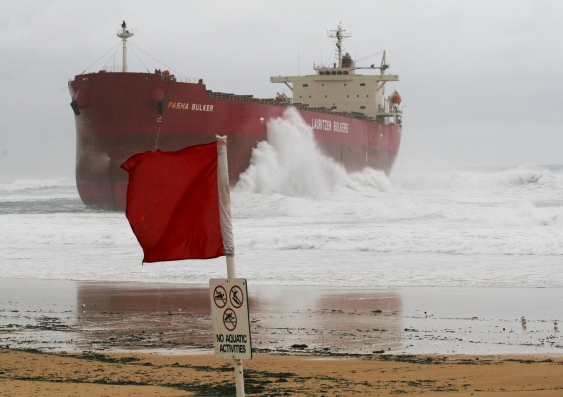 The Pasha Bulker ran aground amid the full force of an East Coast Low back in 2007. Photo: Flickr/PJR