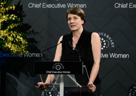 Scientia Professor Michelle Simmons addresses the Chief Executive Women annual dinner event in Sydney. Photo: supplied