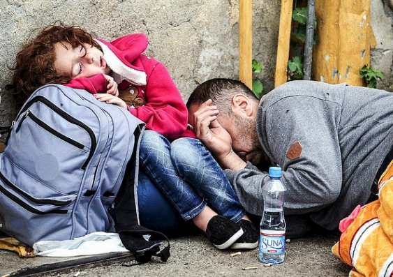 Syrian refugees en route to Europe ... Credit: Ognen Teofilovski/Reuters/Flickr