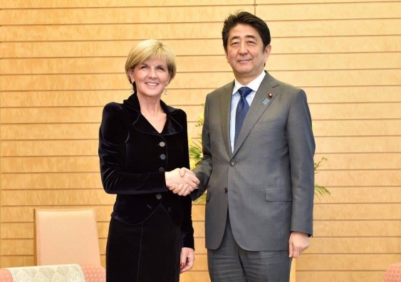 Foreign Minister Julie Bishop with Japan's Prime Minister Shinzo Abe. Image: Julie Bishop/instagram