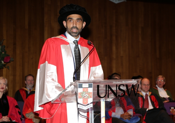 A man of letters ... Adam Goodes receives his Honorary Doctorate
