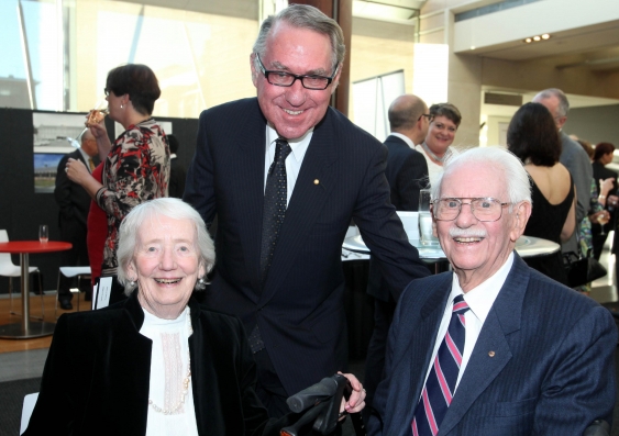 Lady Nancy Myers, Chancellor David Gonski and Sir Rupert Myers, former Vice-Chancellor and former Director of the Prince Henry, Prince of Wales and Eastern Suburbs Hospitals