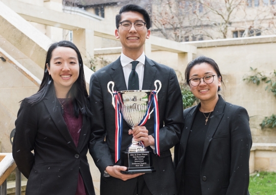 UNSW Law students Anne Wang, Wee-An Tan and Christina Han with their trophy. Photo: Edmund Blok