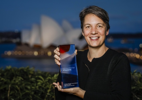Scientia Professor Michelle Simmons with her award. Photo: Salty Dingo