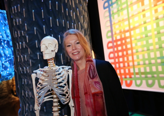 Professor Melissa Knothe Tate at the opening of her recent exhibition at CrossXpollinatioN in Colac, Victoria. Photo: Tammy Brown, Colac Herald