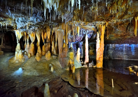 Stalagmites and stalactites in the Buchan Caves, Victoria, Australia. Picture: Shutterstock