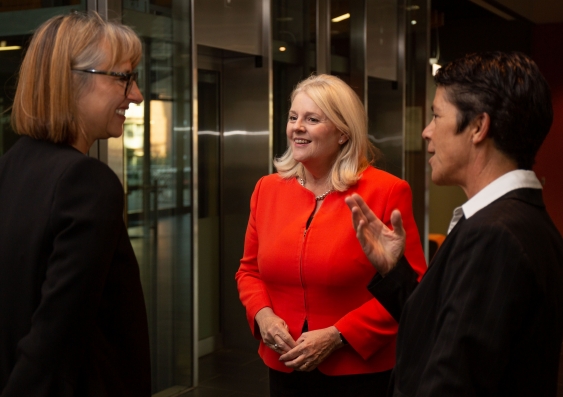 The Minister for Industry, Science and Technology, Karen Andrews (centre), at the funding announcement.