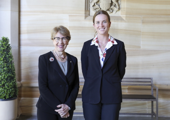 The Governor of NSW, Margaret Beazley, announced the election of Dr Sarah Haynes as the NSW Rhodes Scholar Elect for 2023. Photo: Supplied.
