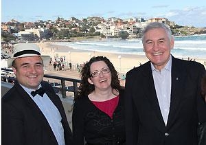 L-R: Professor Ronan McDonald, Consul General of Ireland, Catriona Ingoldsby, Minister for the Arts, George Souris