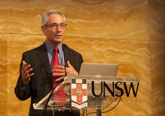 Google Verily's Dr Tom Insel delivers the UNSW Wallace Wurth Lecture. Photo: Arunas Klupsas