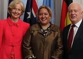 Governor-General Quentin Bryce, Prof Megan Davis and Australia's Ambassador to the UN, Gary Quinlan: Photo Trevor Collins