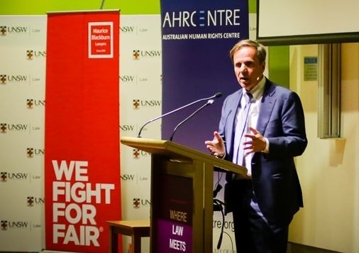 Michael Posner delivers the 2016 Australian Human Rights Centre annual lecture. Photo: Diane Macdonald