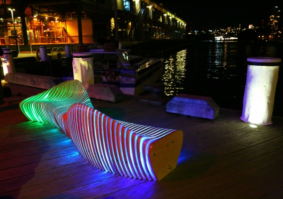 Exterminia at Sydney's Walsh Bay as part of the Vivid Festival. Photo: Leilah Schubert
