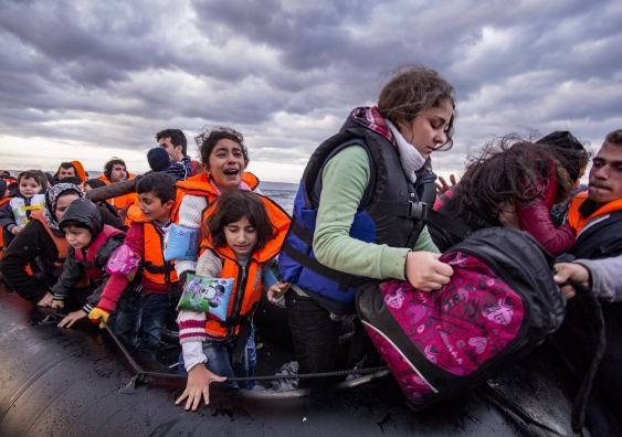 Syrian asylum seekers arrive on Lesvos island, Greece, in October 2015: Photo: Nicolas Economou / Shutterstock.com